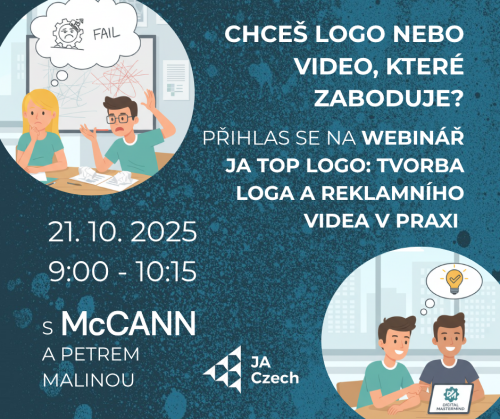 Pozvánka na webinář JA TOP LOGO: TVORBA LOGA A REKLAMNÍHO VIDEA V PRAXI