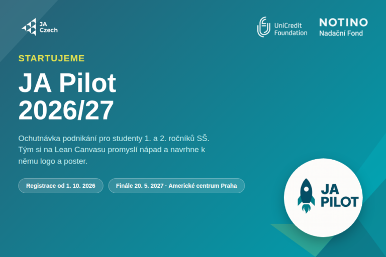 STARTUJEME! Přihlaste svůj tým do JA Pilotu 2026/27